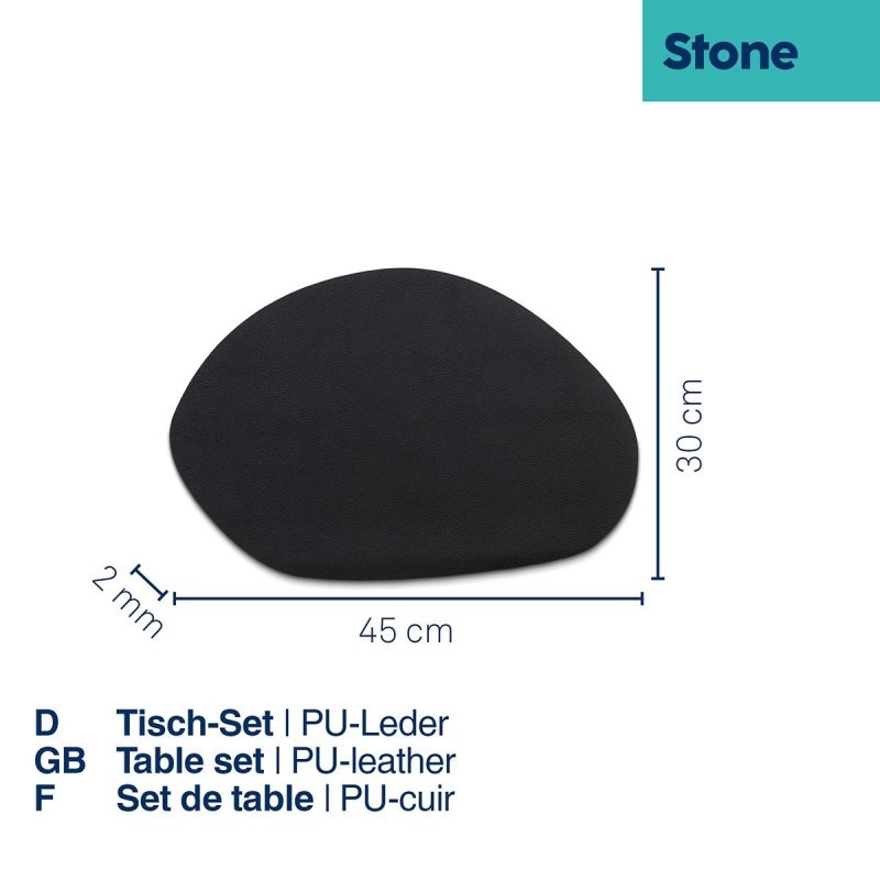 Podtácky pod hrnec Stone PU kůže tmavě šedá 4 kusy 12,0x10,0x0,2cm