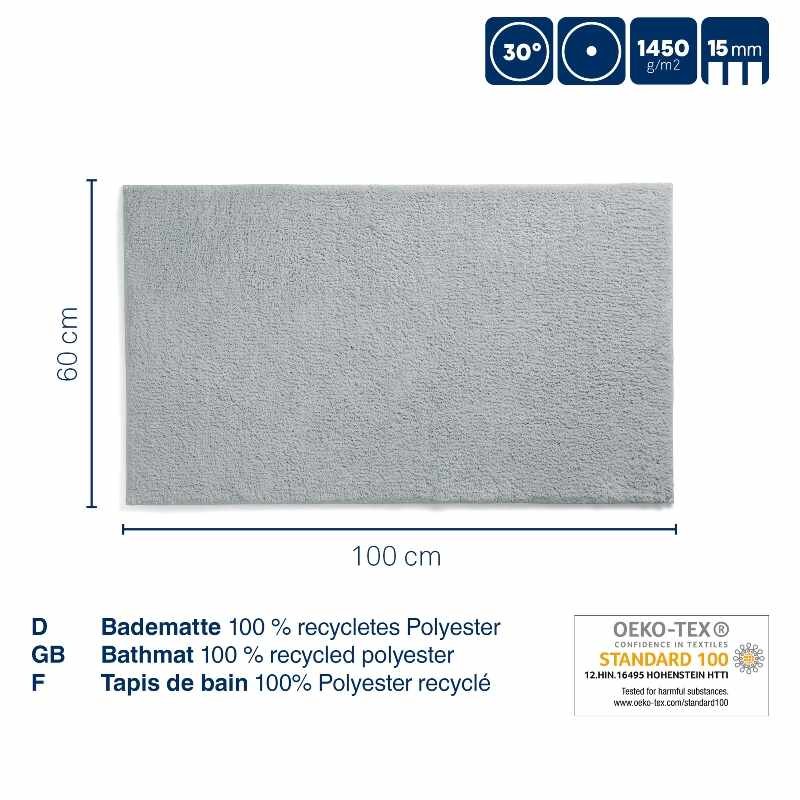 Koupelnová předložka Maja 100x60 cm  polyester šedá