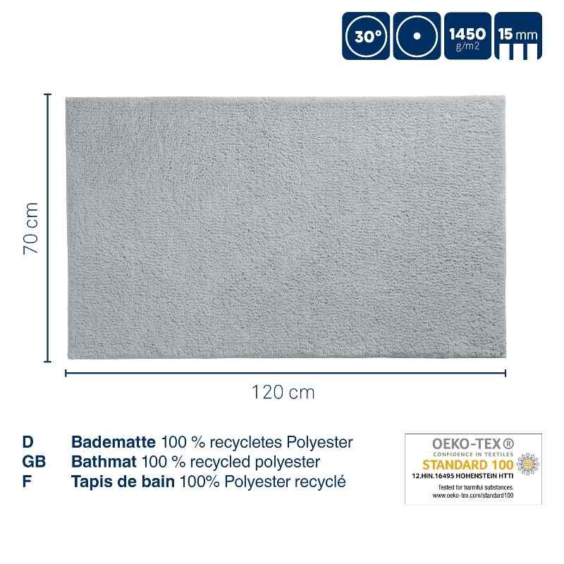 KELA Koupelnová předložka Maja 120x70 cm polyester rockově šedá