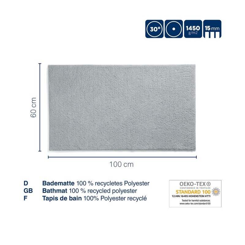 KELA Koupelnová předložka Maja 100% polyester nefrit zelená 100,0x60,0x1,5cm