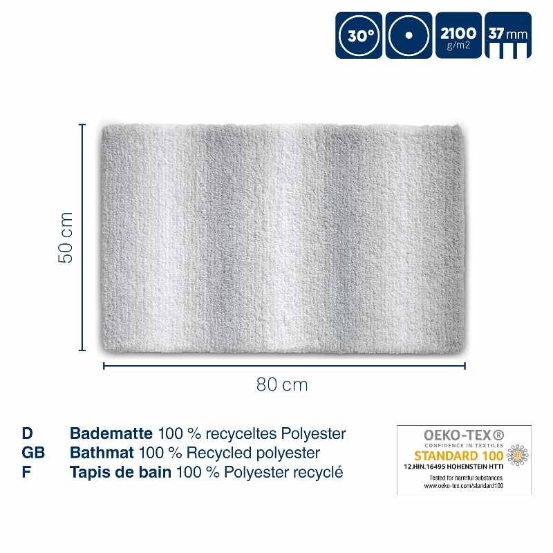 KELA Koupelnová předložka Ombre 80x50 cm polyester šedá