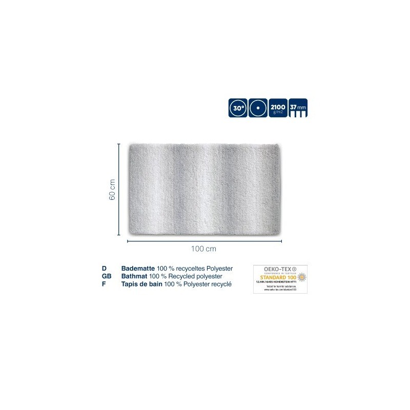Koupelnová předložka Ombre 100x60 cm  polyester šedá