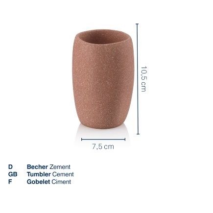 Hrnek Roda cement terra 7,5x7,5x10,5cm