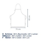 KELA Zástěra Puro 55%bavlna/45%len šedá 85,0x70,0cm