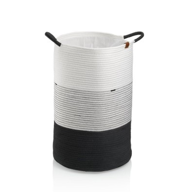 KELA Koš na prádlo Hedda směs bavlna/polyester bílo-černá 57,0 cm  40,0 cm