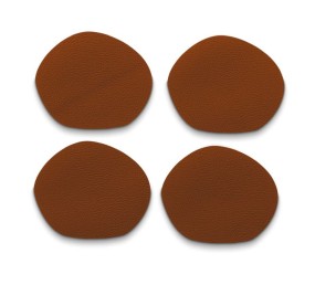 KELA Podtácky Stone PU kůže hnědá 4 kusy 12,0x10,0x0,2cm