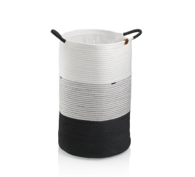 KELA Koš na prádlo Hedda směs bavlna/polyester bílo-černá 57,0 cm  40,0 cm
